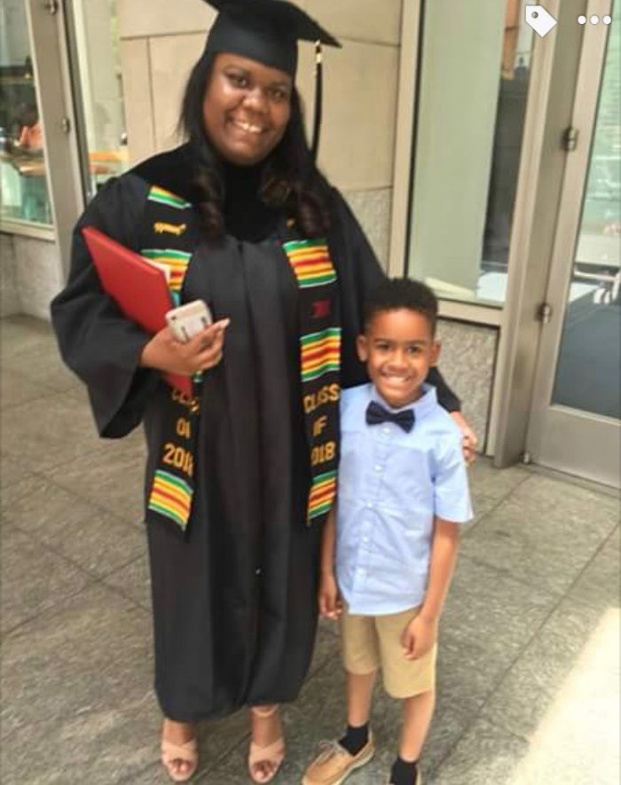 Nyla and her son at graduation